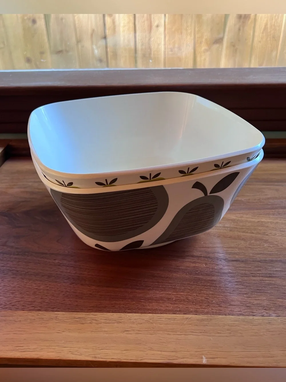 Pair of Orla Kiely for Target Melamine Bowls with Pear and Apple Pear Patters.